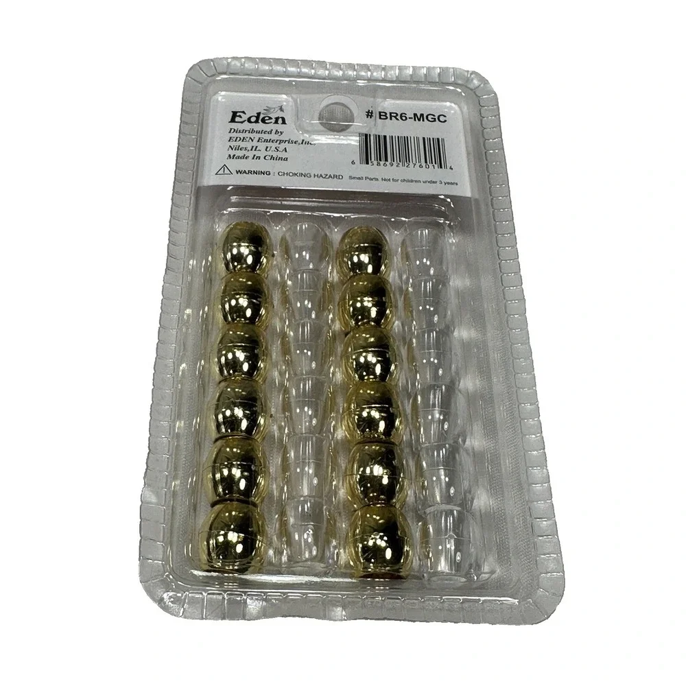 NEW eden 24 count jumbo hair‎ bead accessories braids BR6 CLEAR GOLD